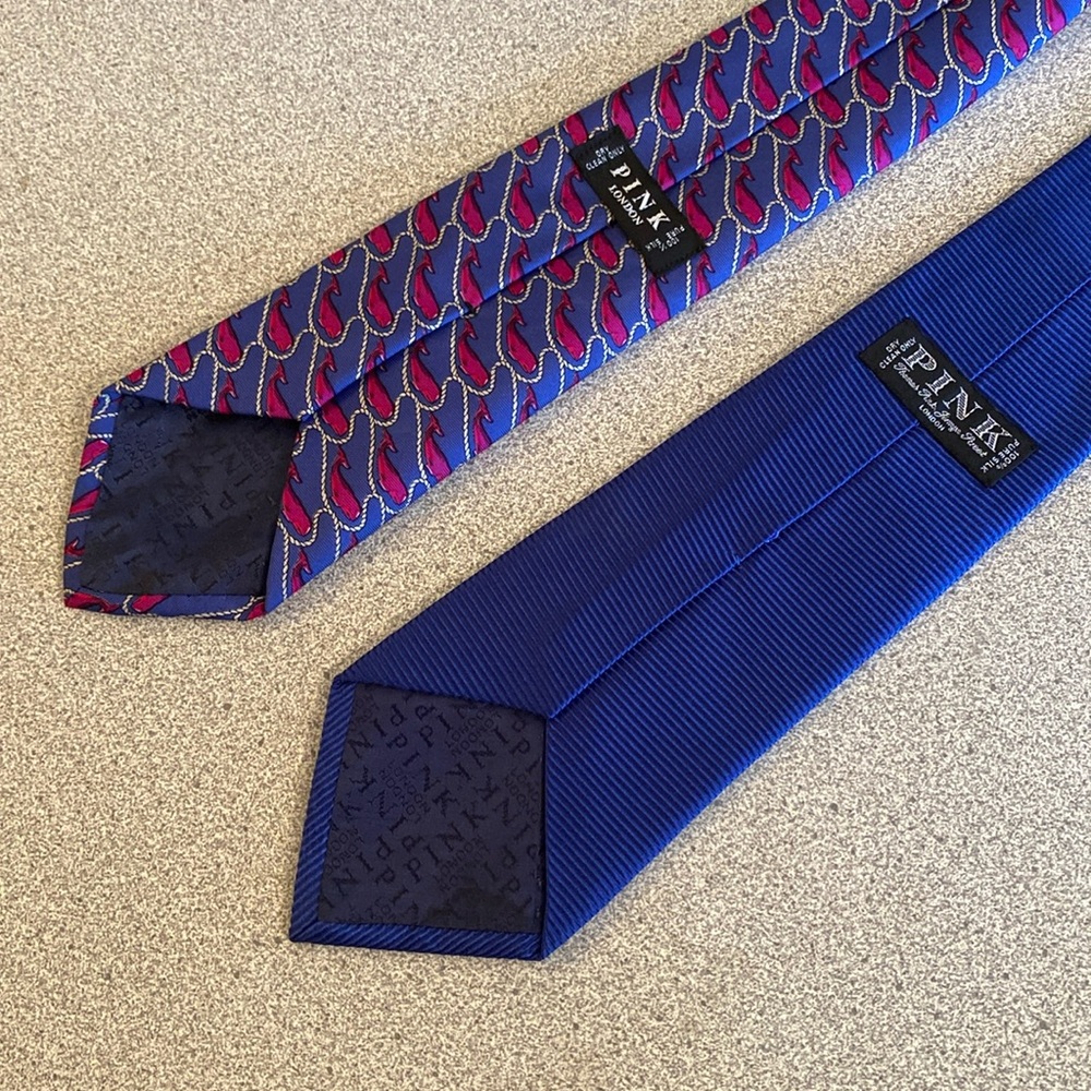 Thomas pink  silk logo ties lot
